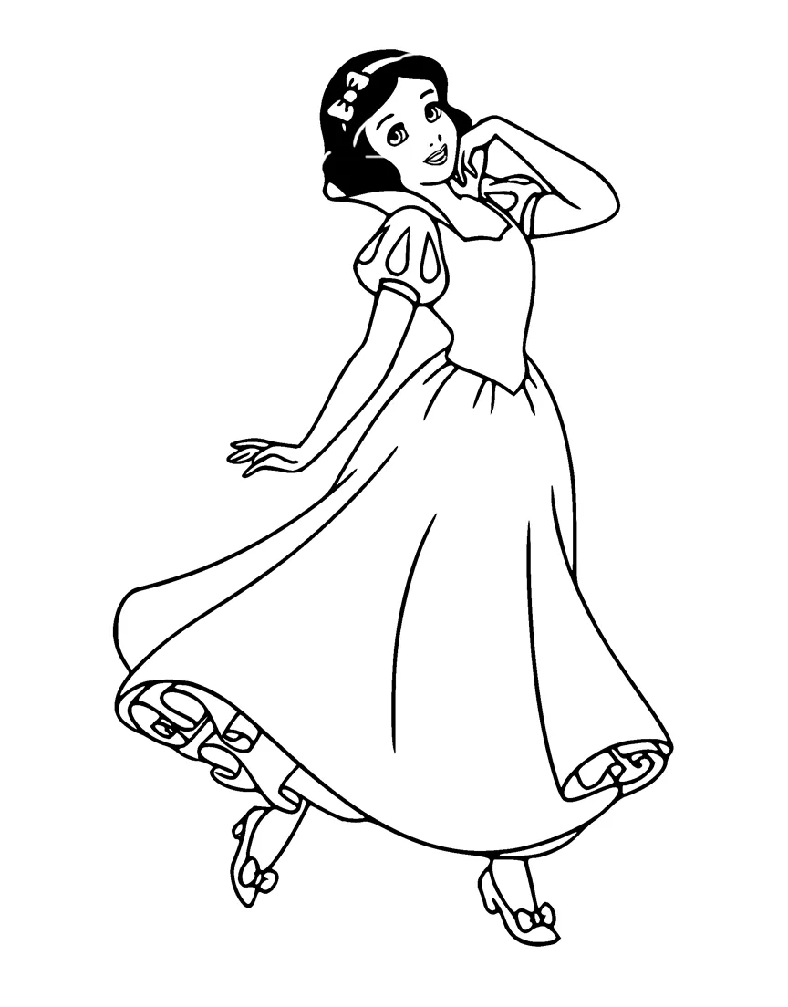 coloriage Blanche Neige pour enfant de 7 ans