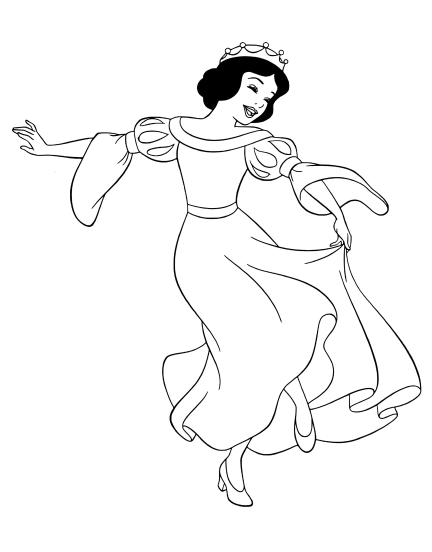 coloriage Blanche Neige pour enfants a imprimer gratuit