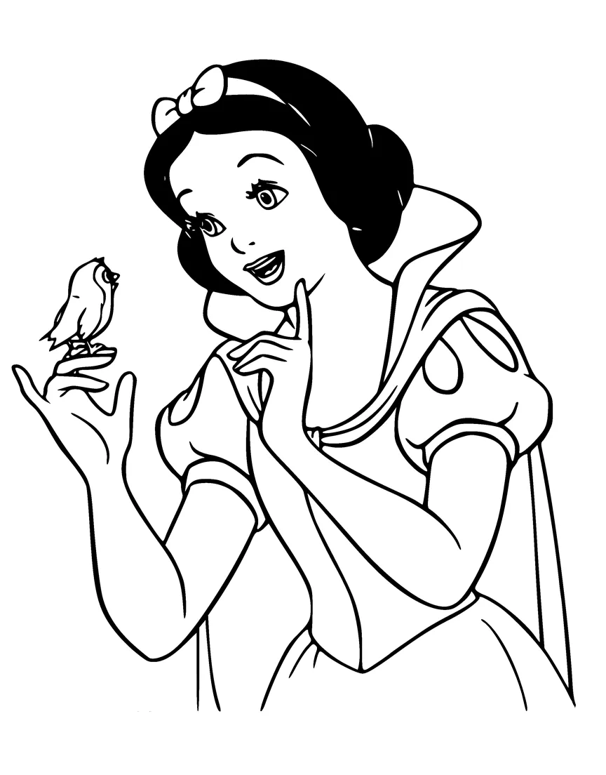 coloriage Blanche Neige pour enfant de 6 ans