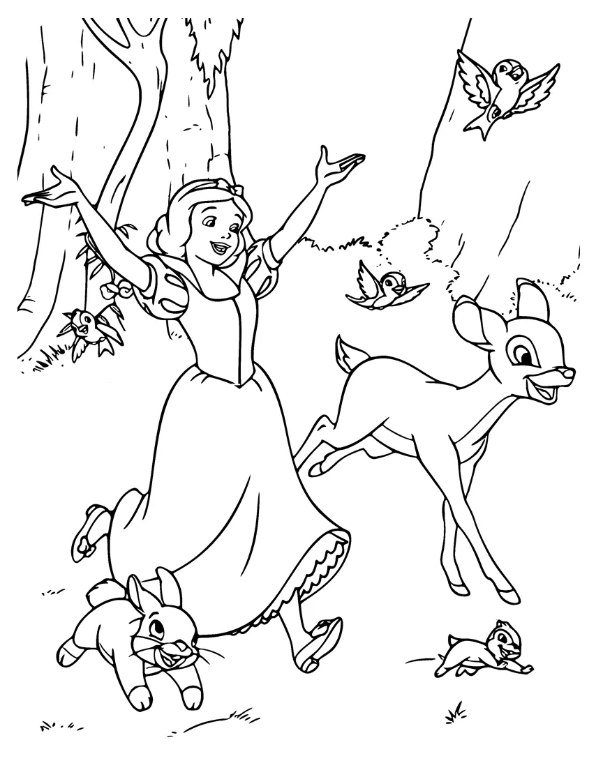 coloriage Blanche Neige pour enfant de à imprimer 1