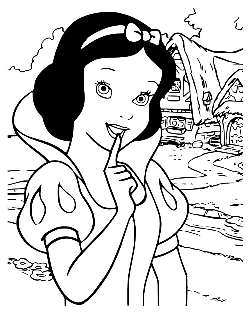 coloriage Blanche Neige pour enfant de 5 ans 1