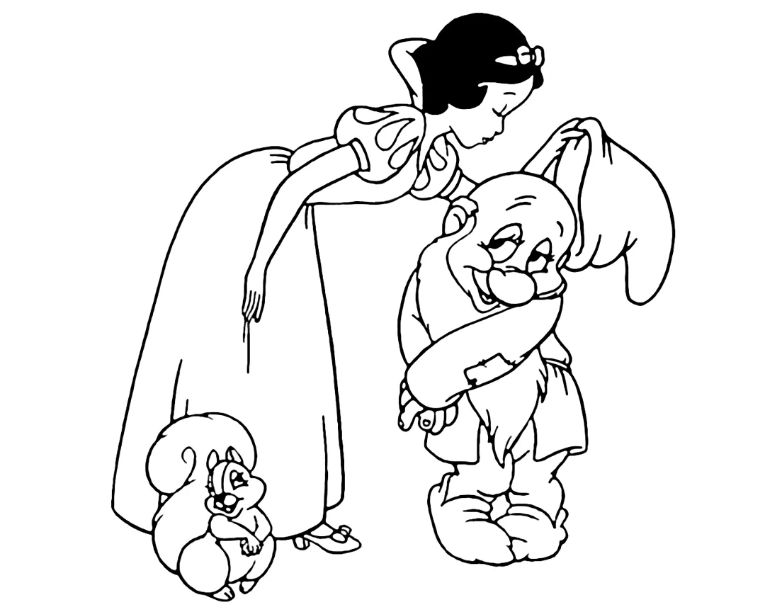 coloriage Blanche Neige pour enfant de 4 ans