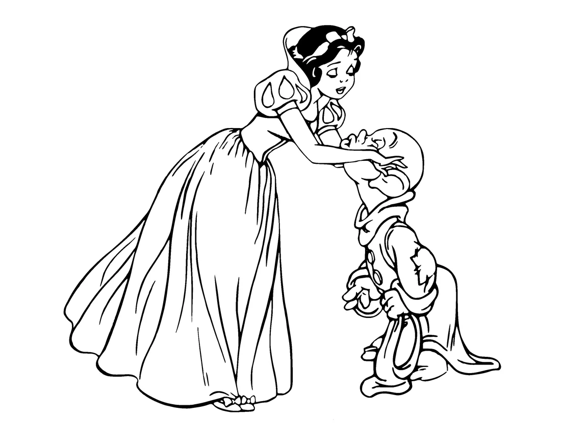 coloriage Blanche Neige pour bebe a imprimer