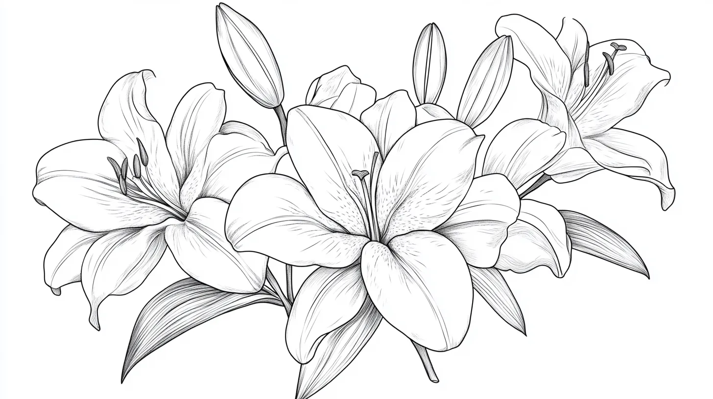 coloriage Bouquet De Fleurs à imprimer pour enfant de 8 ans