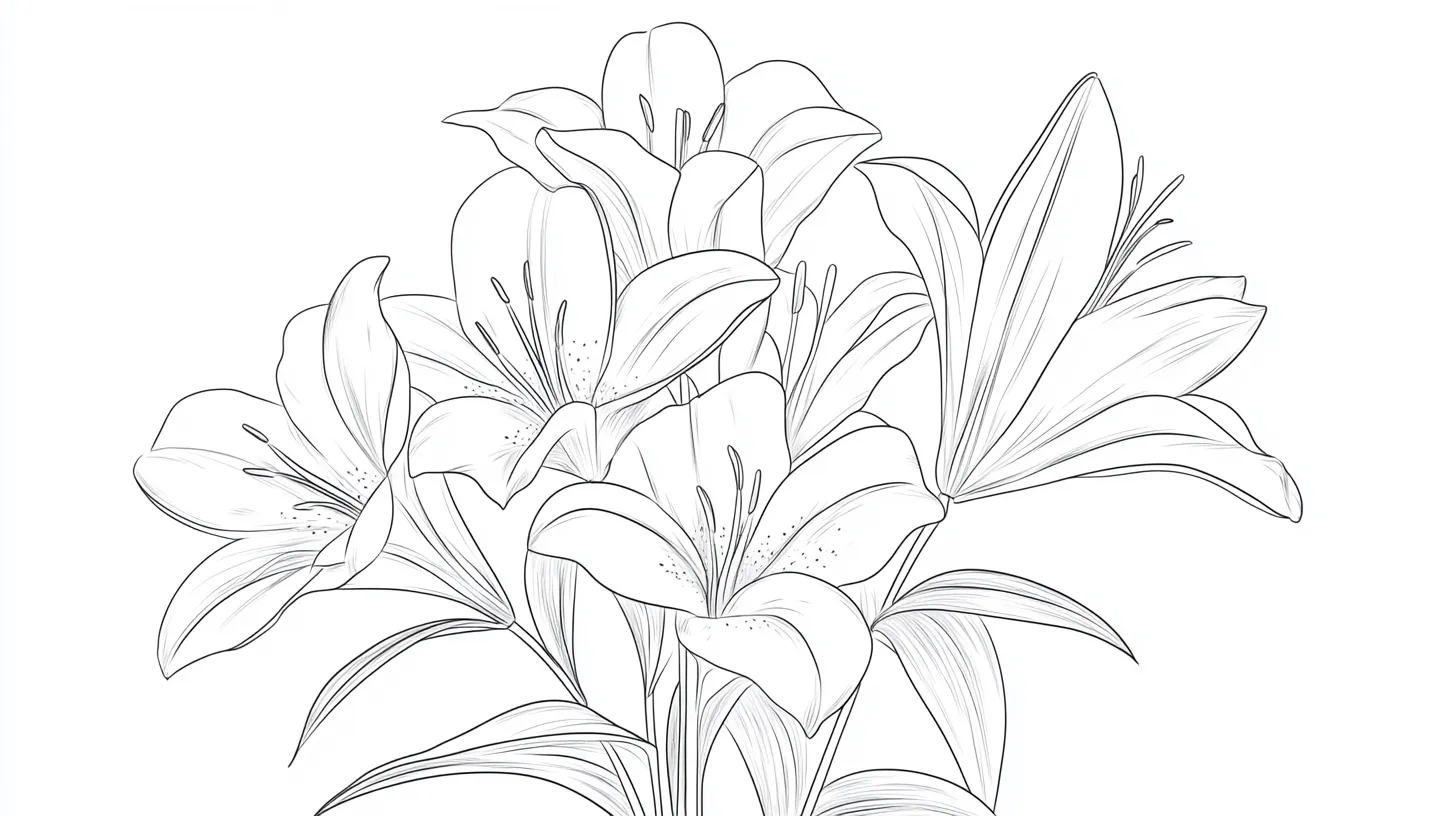 coloriage Bouquet De Fleurs a colorier en ligne gratuitement