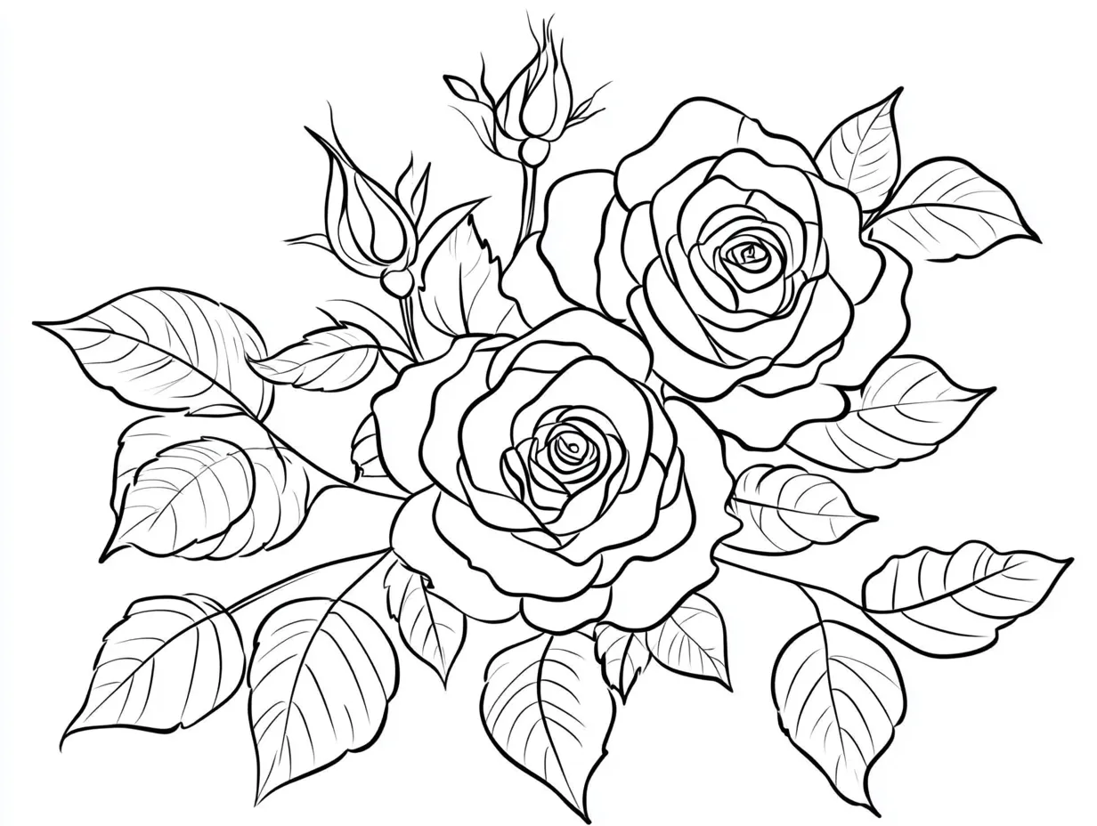 coloriage Bouquet De Fleurs à imprimer pour enfant de 6 ans