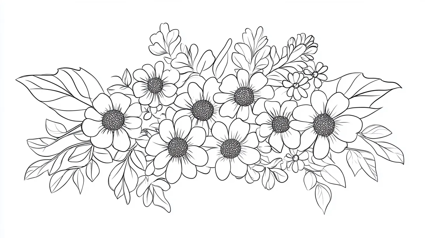 coloriage Bouquet De Fleurs et apprentissage