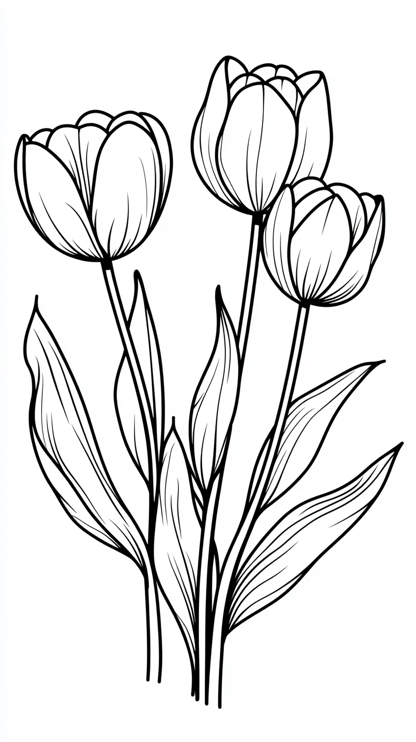 coloriage Bouquet De Fleurs à imprimer pour enfant de 3 ans 2