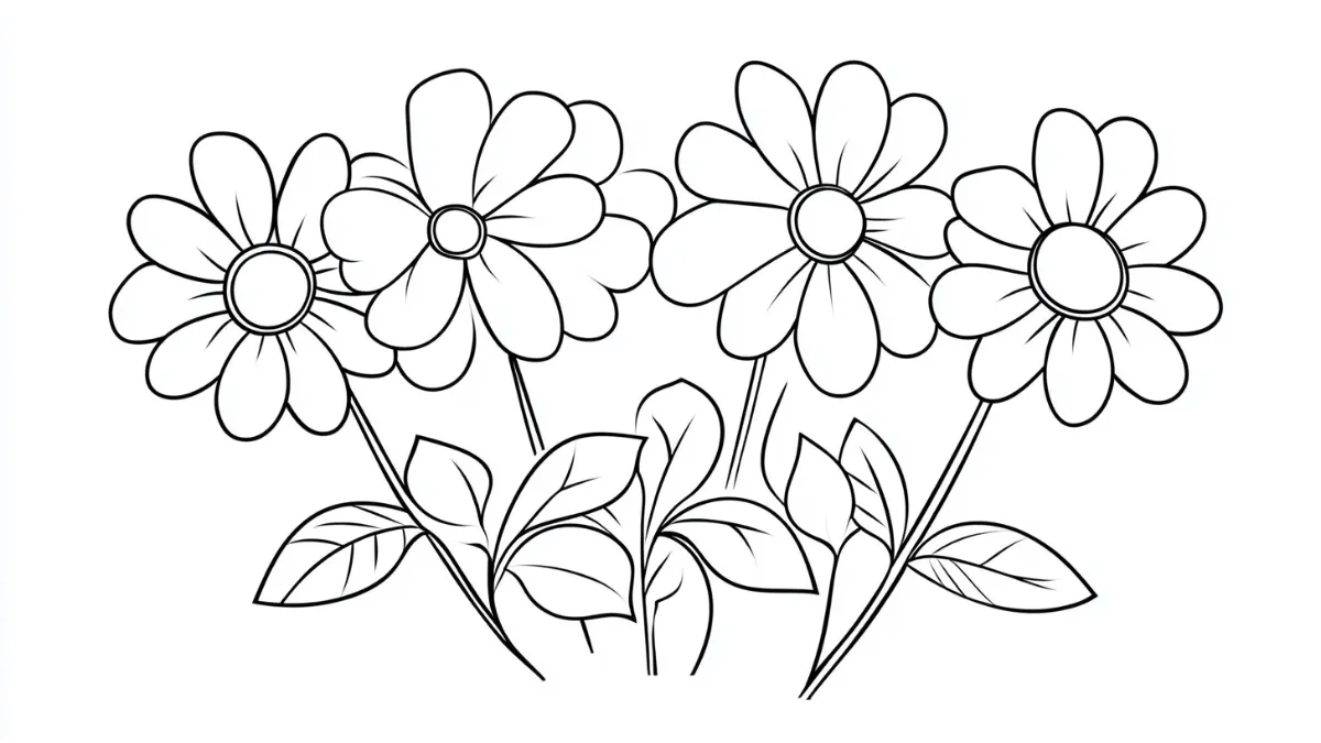 coloriage Bouquet De Fleurs à imprimer gratuitement pdf