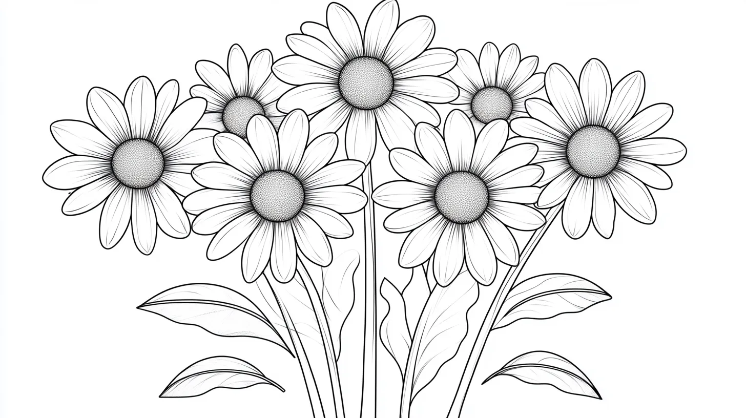 coloriage Bouquet De Fleurs à imprimer pour enfant de 3 ans 1