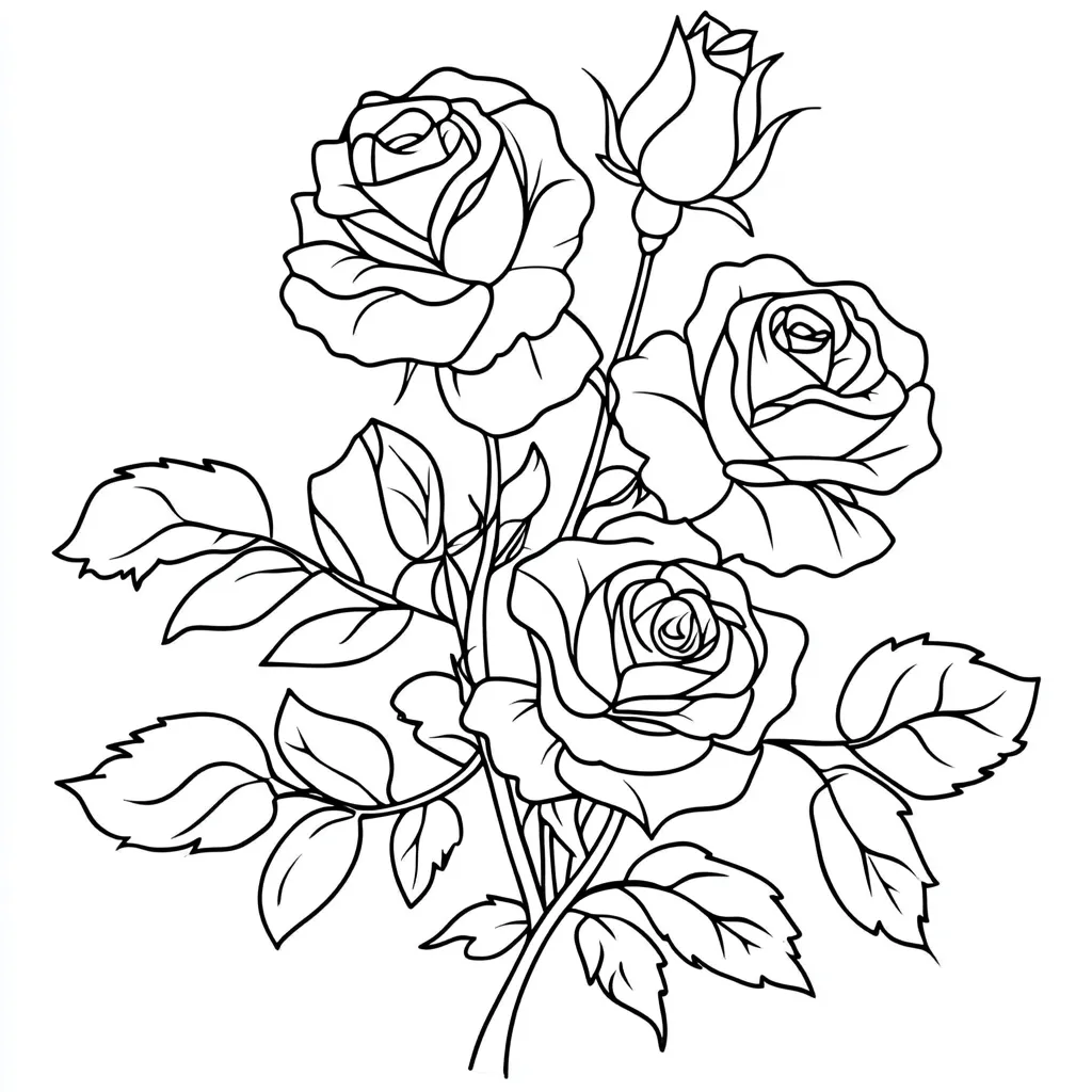 coloriage Bouquet De Fleurs gratuit à imprimer