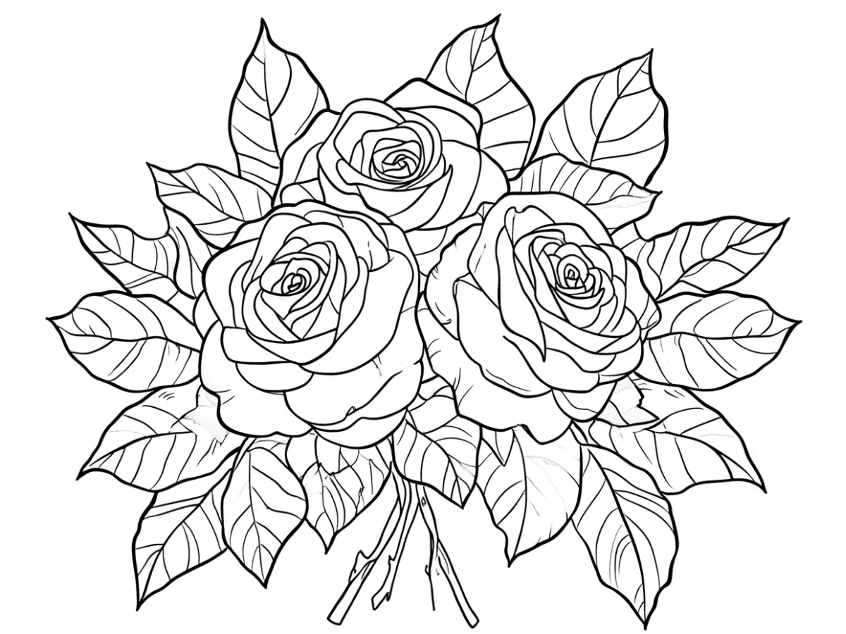 coloriage Bouquet De Fleurs pour enfant de 7 ans