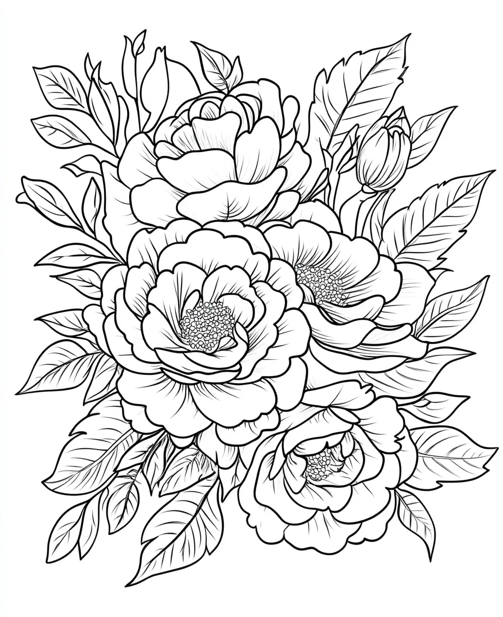 coloriage Bouquet De Fleurs a colorier en ligne