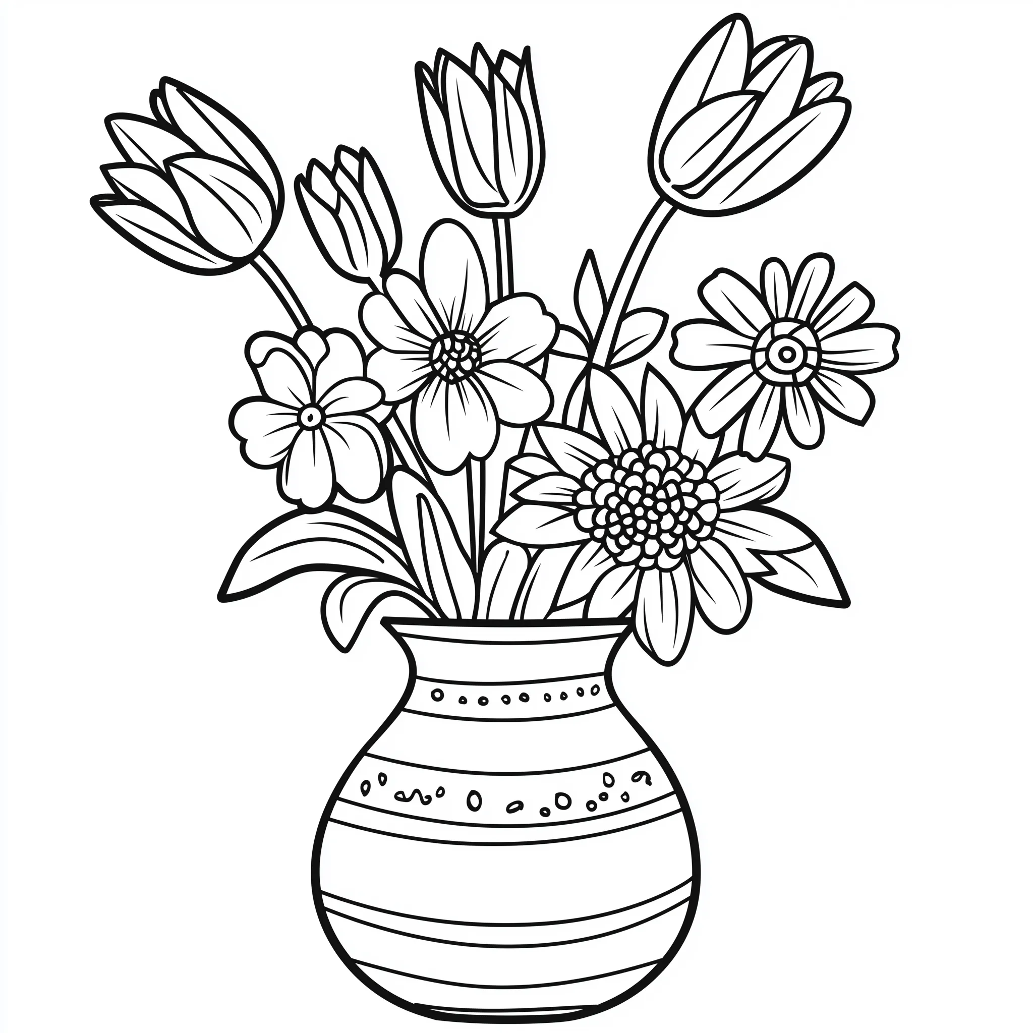 coloriage Bouquet De Fleurs à imprimer gratuit 1