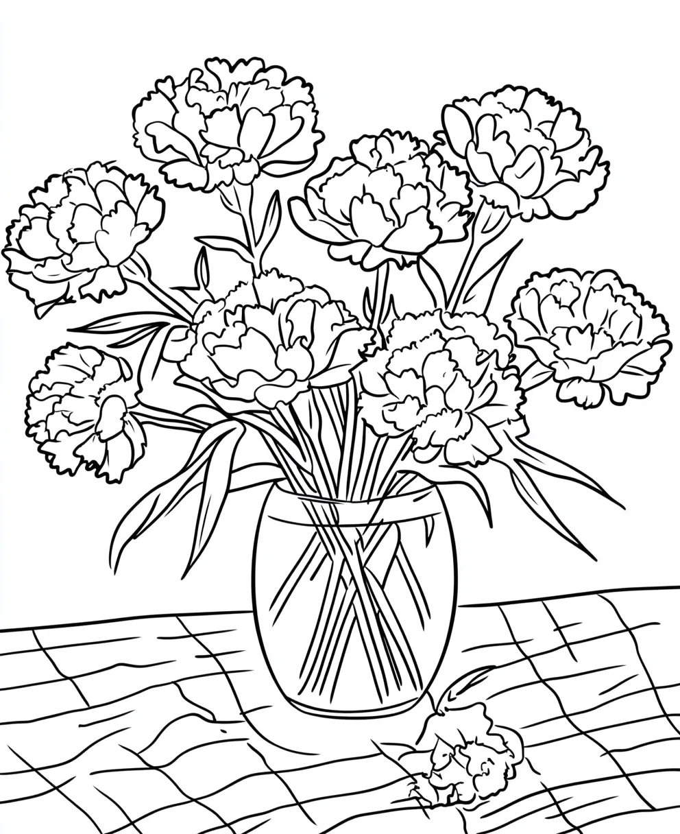 coloriage Bouquet De Fleurs en ligne pour enfant