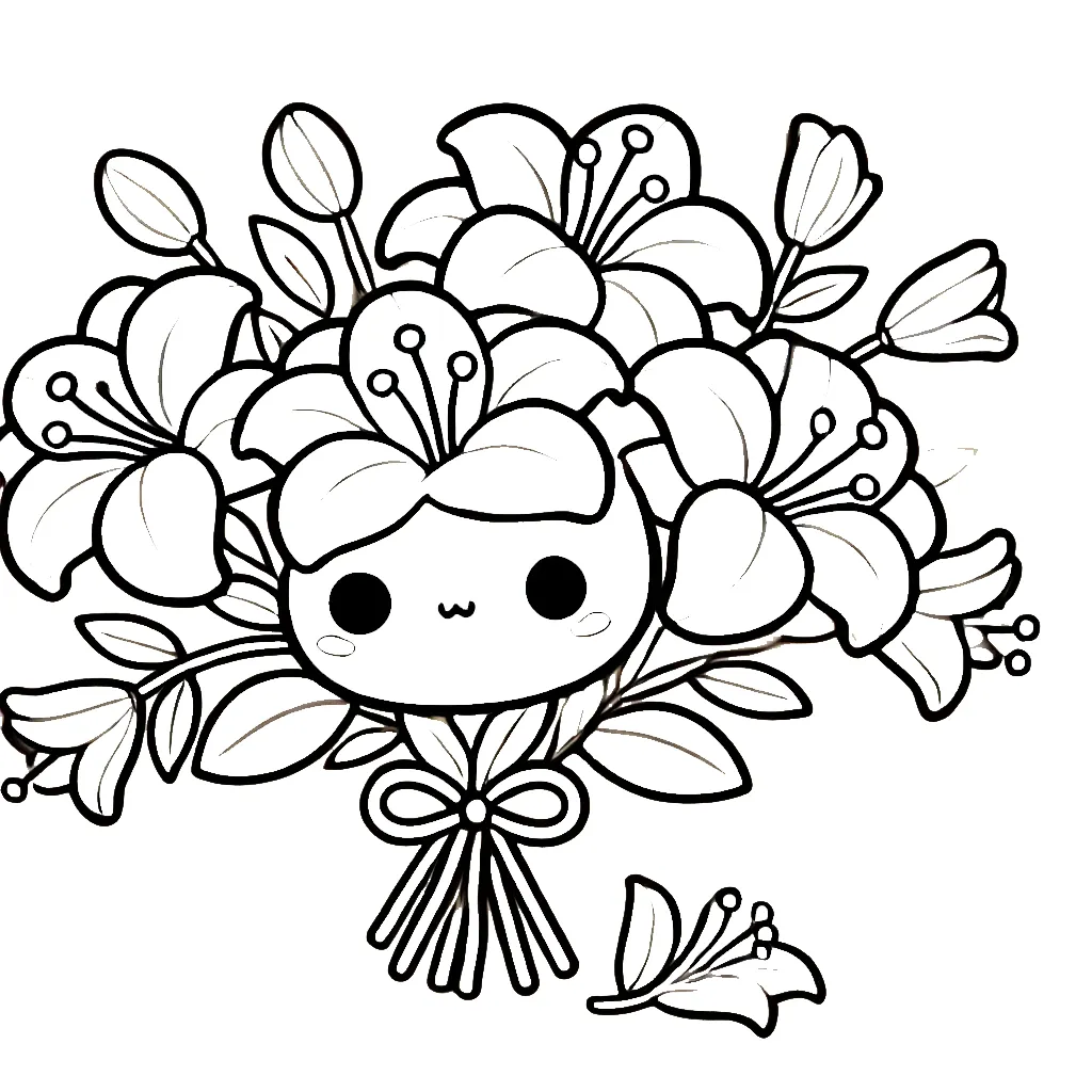 coloriage Bouquet De Fleurs pour enfant de 6 ans