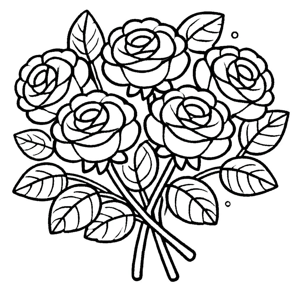 coloriage Bouquet De Fleurs pour enfant a imprimer gratuit