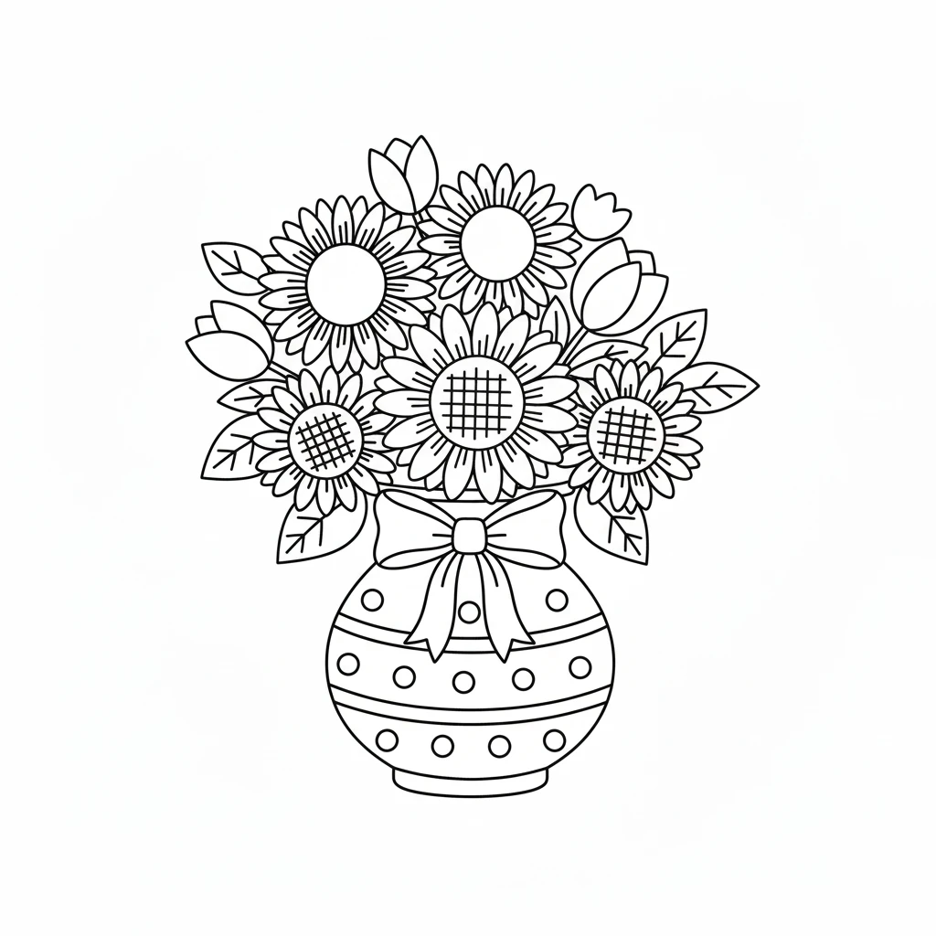 coloriage Bouquet de Fleurs gratuit