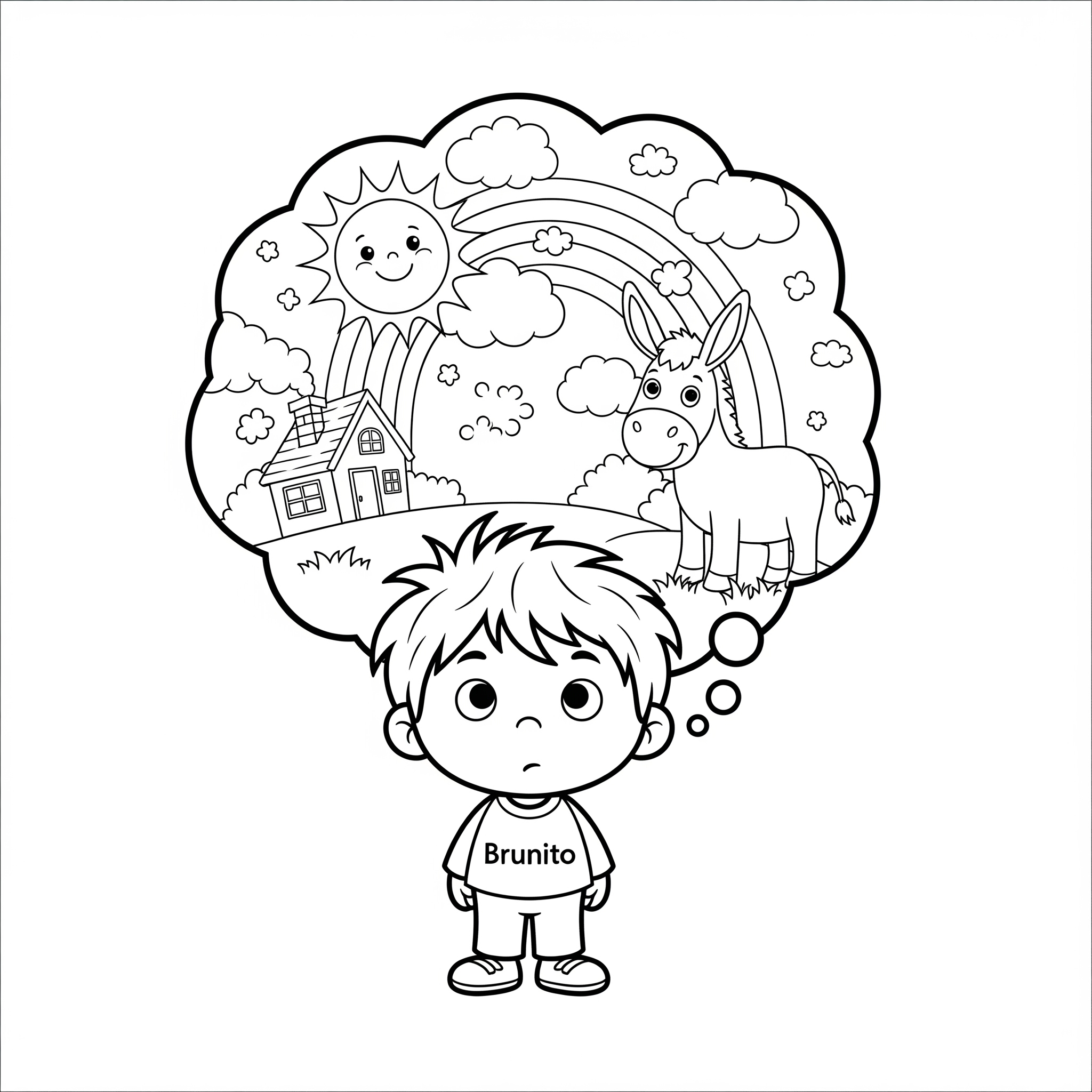 coloriage Brunito et sa vision pour enfant a imprimer gratuit