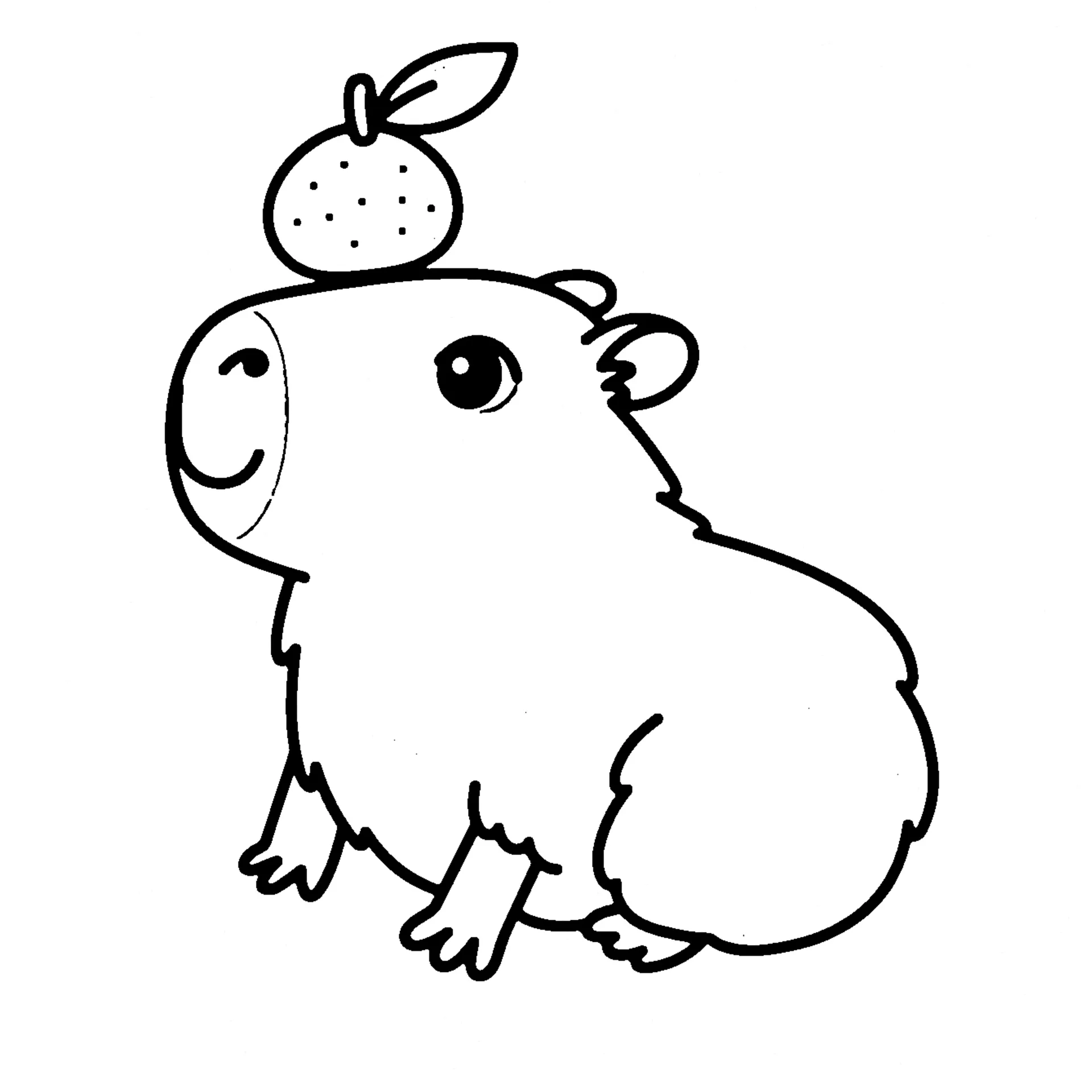 coloriage Capybara a colorier en ligne gratuitement 1