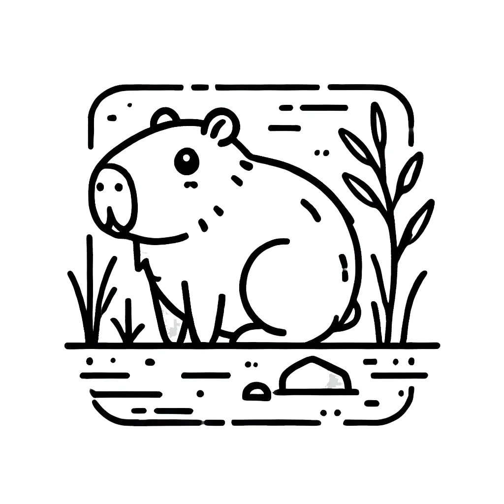 coloriage Capybara a telecharger