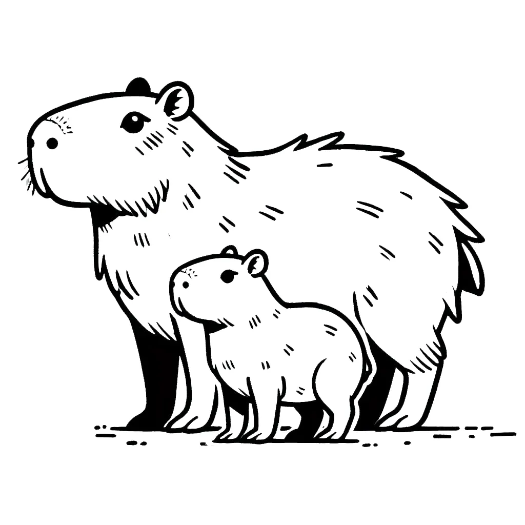 coloriage Capybara à imprimer pour enfant de 6 ans 1