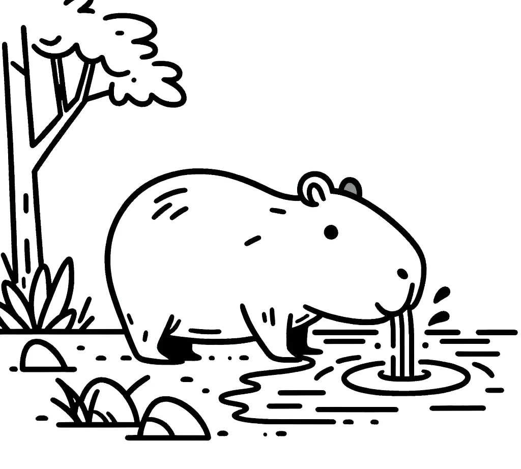 coloriage Capybara pour enfants