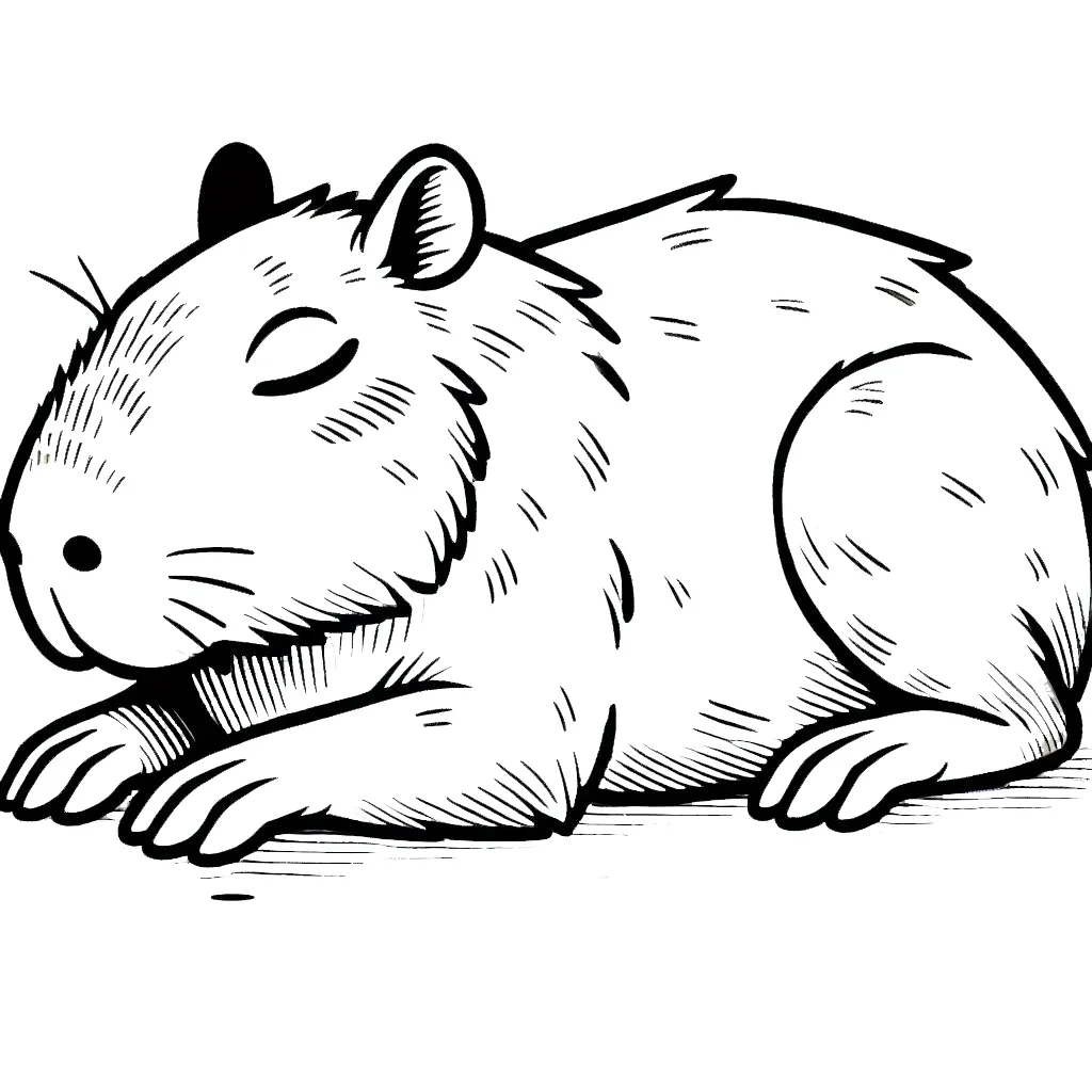 coloriage Capybara pour enfant