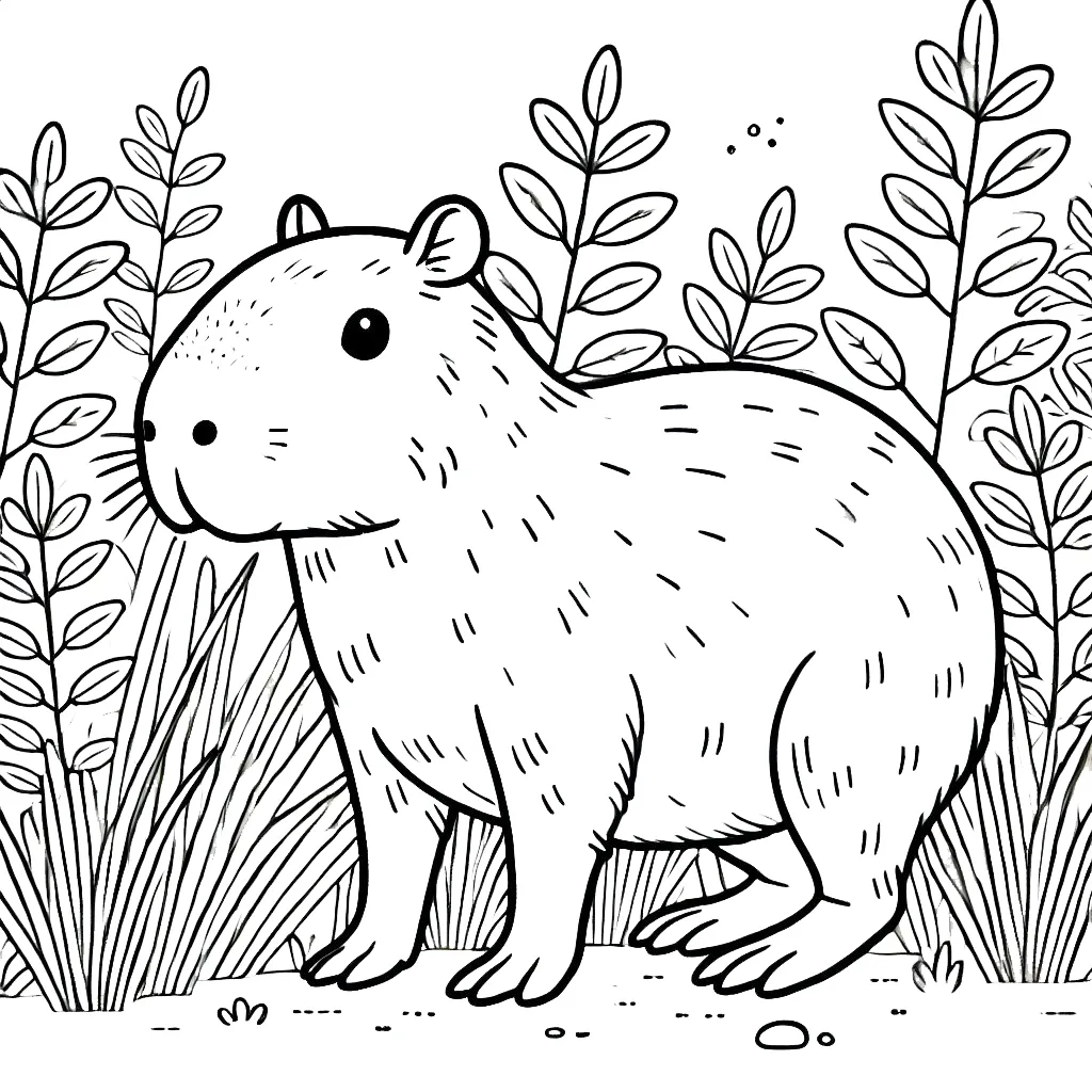 coloriage Capybara pour enfant de 4 ans