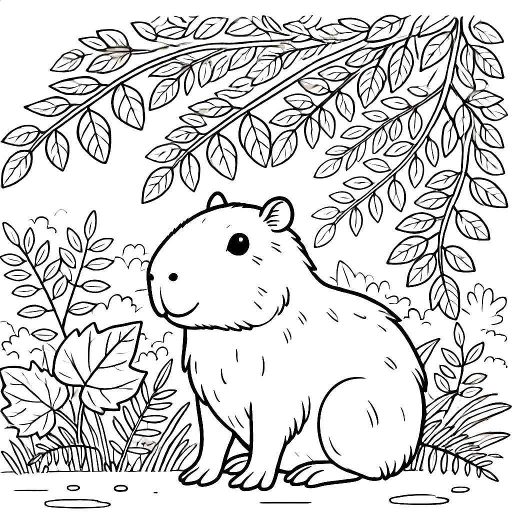 coloriage Capybara à imprimer pour enfant de 8 ans 1