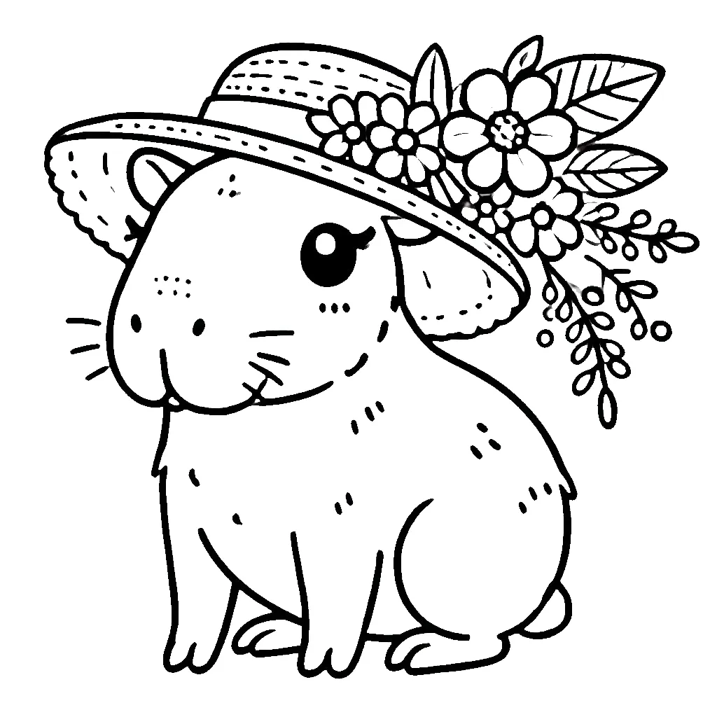 coloriage Capybara à imprimer pour enfant de 2 ans 1