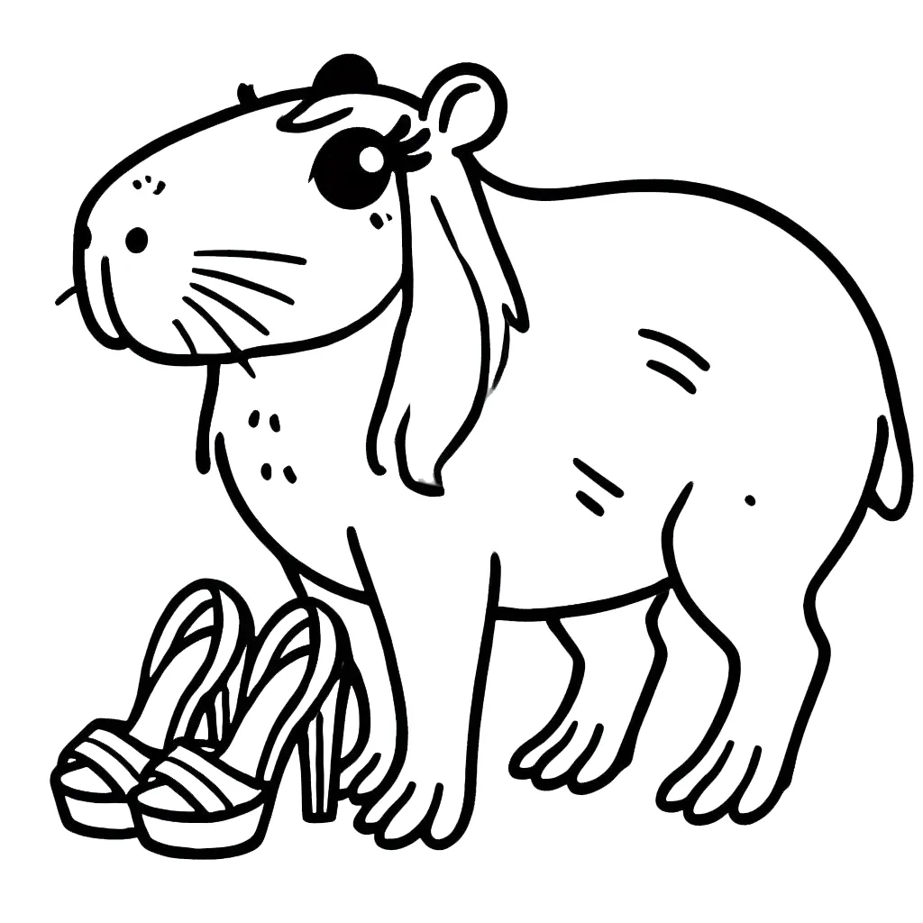 coloriage Capybara à imprimer pdf gratuit