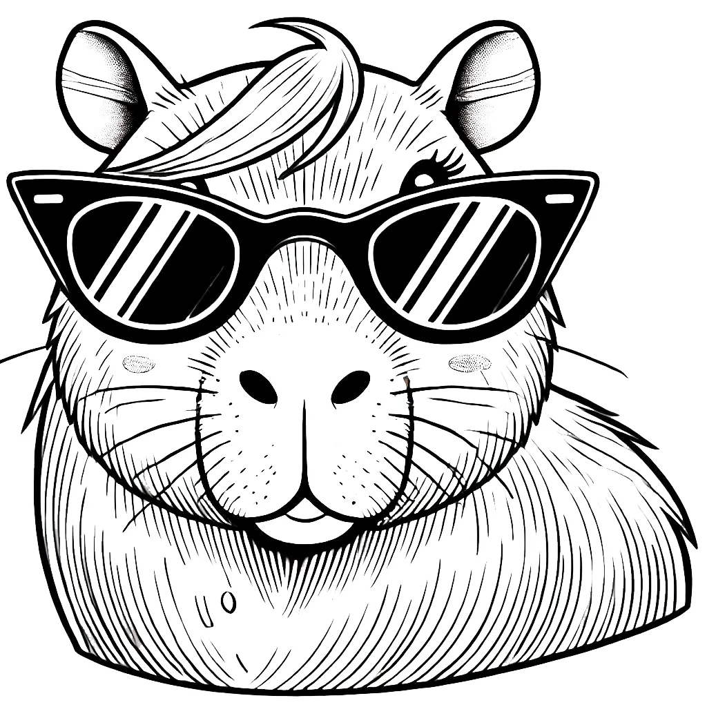 coloriage Capybara gratuit à imprimer