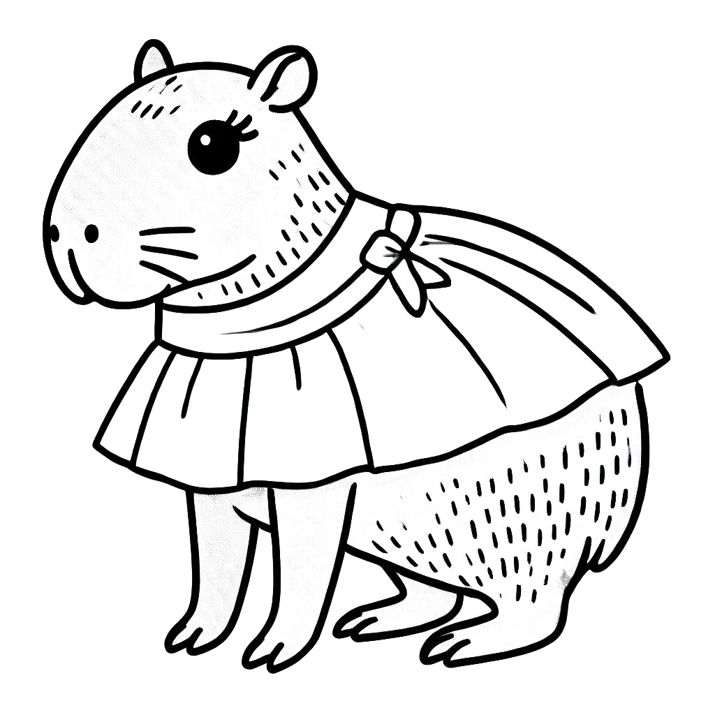 imprimer coloriage Capybara gratuit 1