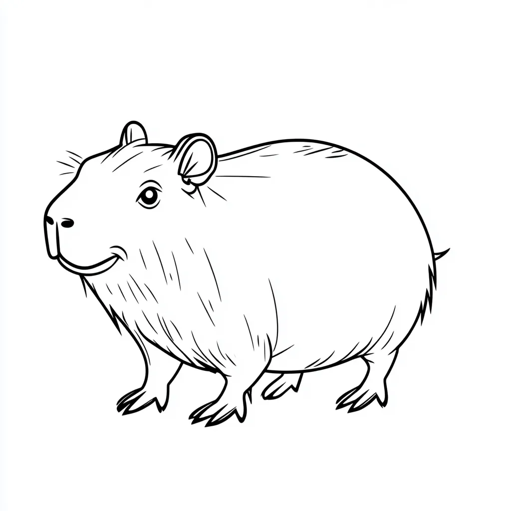 coloriage Capybara gratuit a imprimer 1