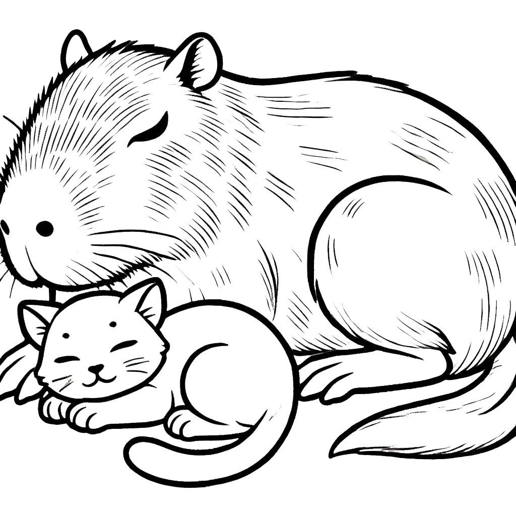 coloriage Capybara à imprimer pour enfant de 8 ans