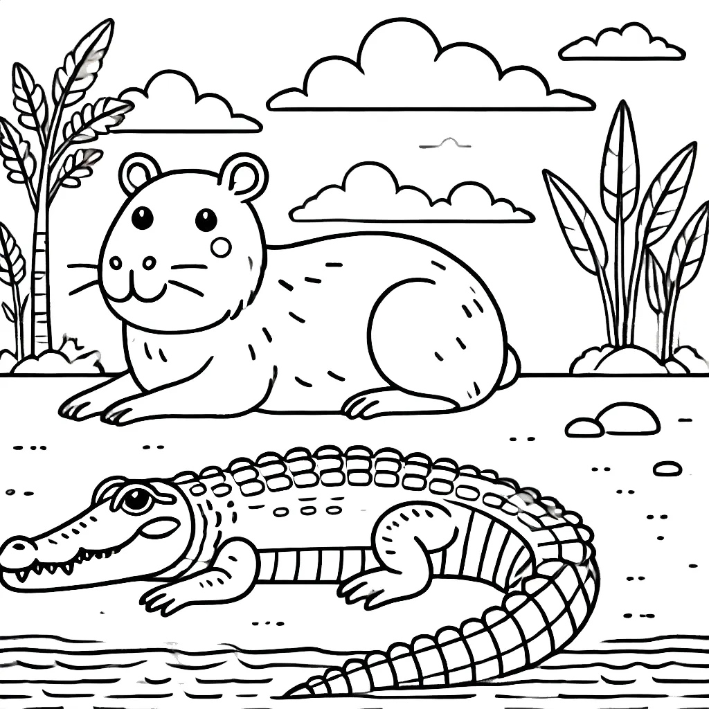 coloriage Capybara à imprimer pdf