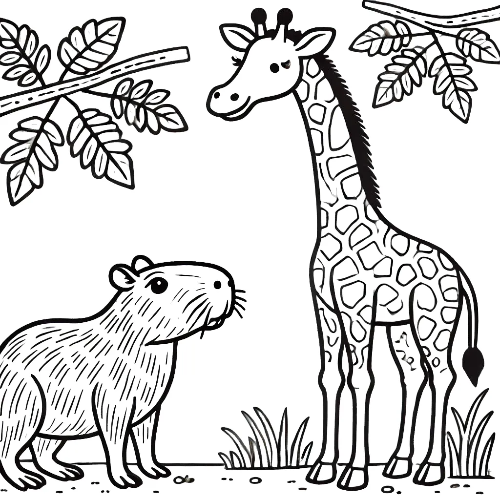 coloriage Capybara educatif pour enfant