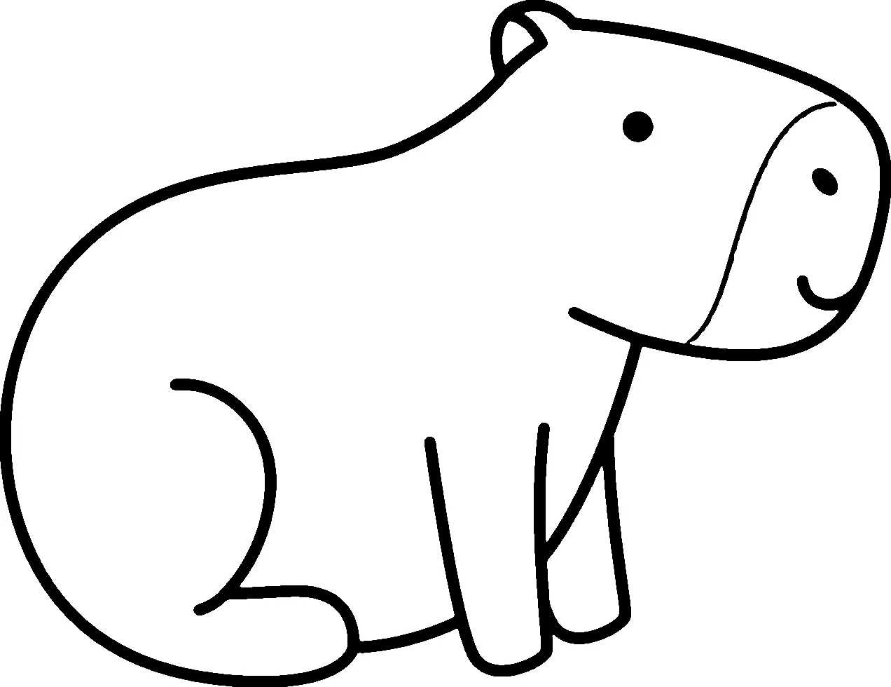 coloriage Capybara à imprimer kawaii 1