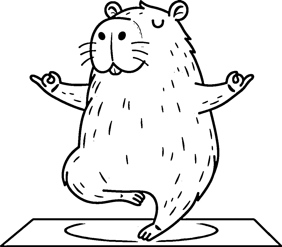 coloriage Capybara pour enfants 1