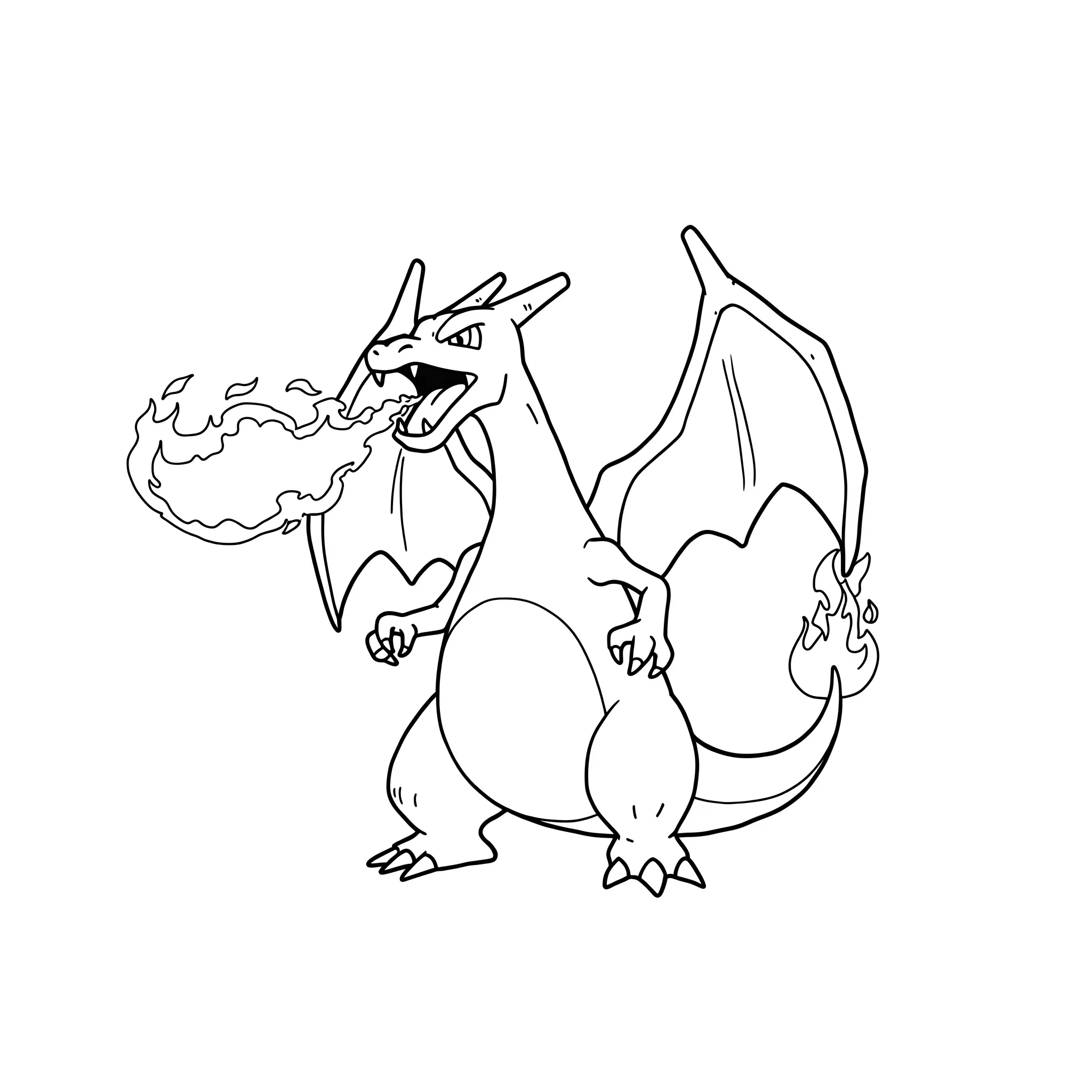 coloriage Charizard crache du feu et dessins
