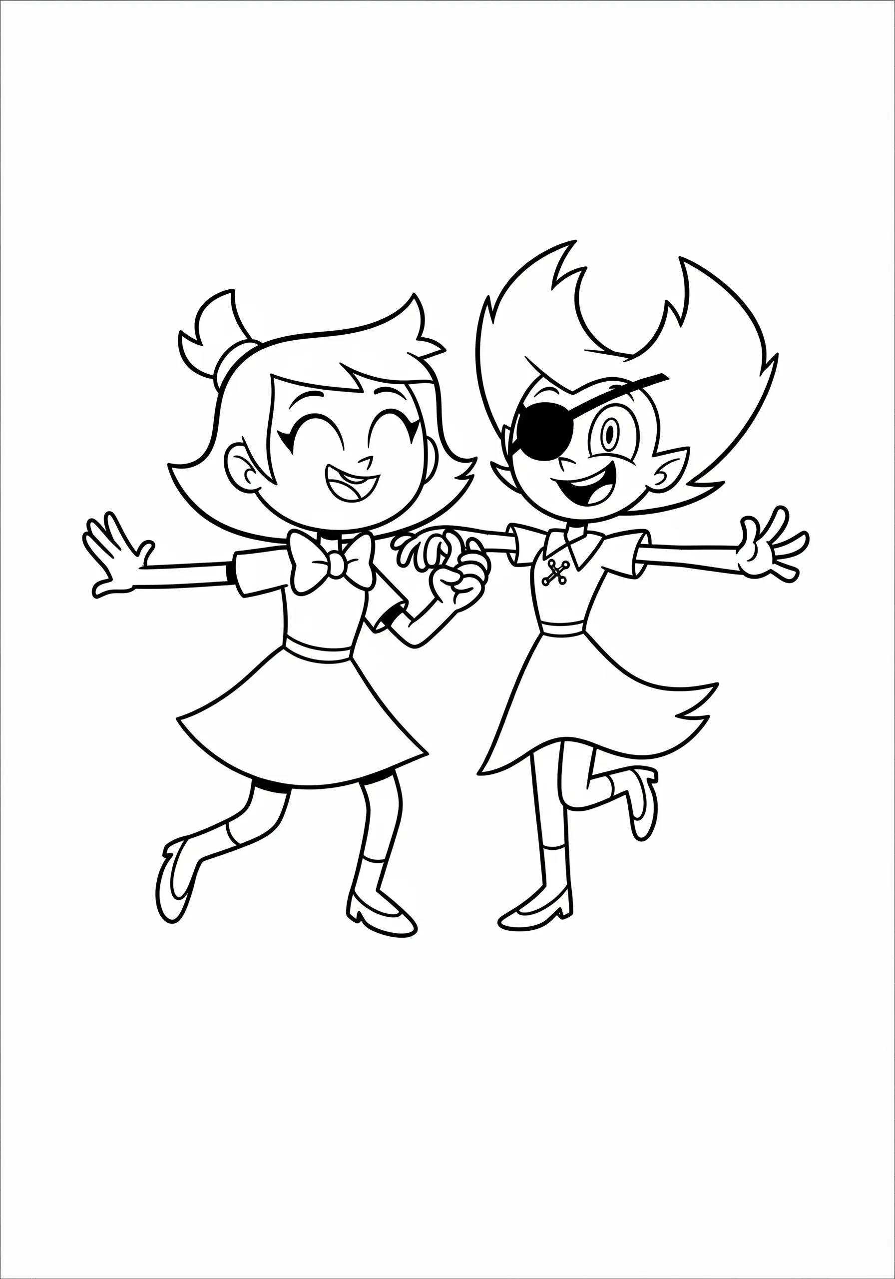 coloriage Charlie et Vaggie dansant et dessins