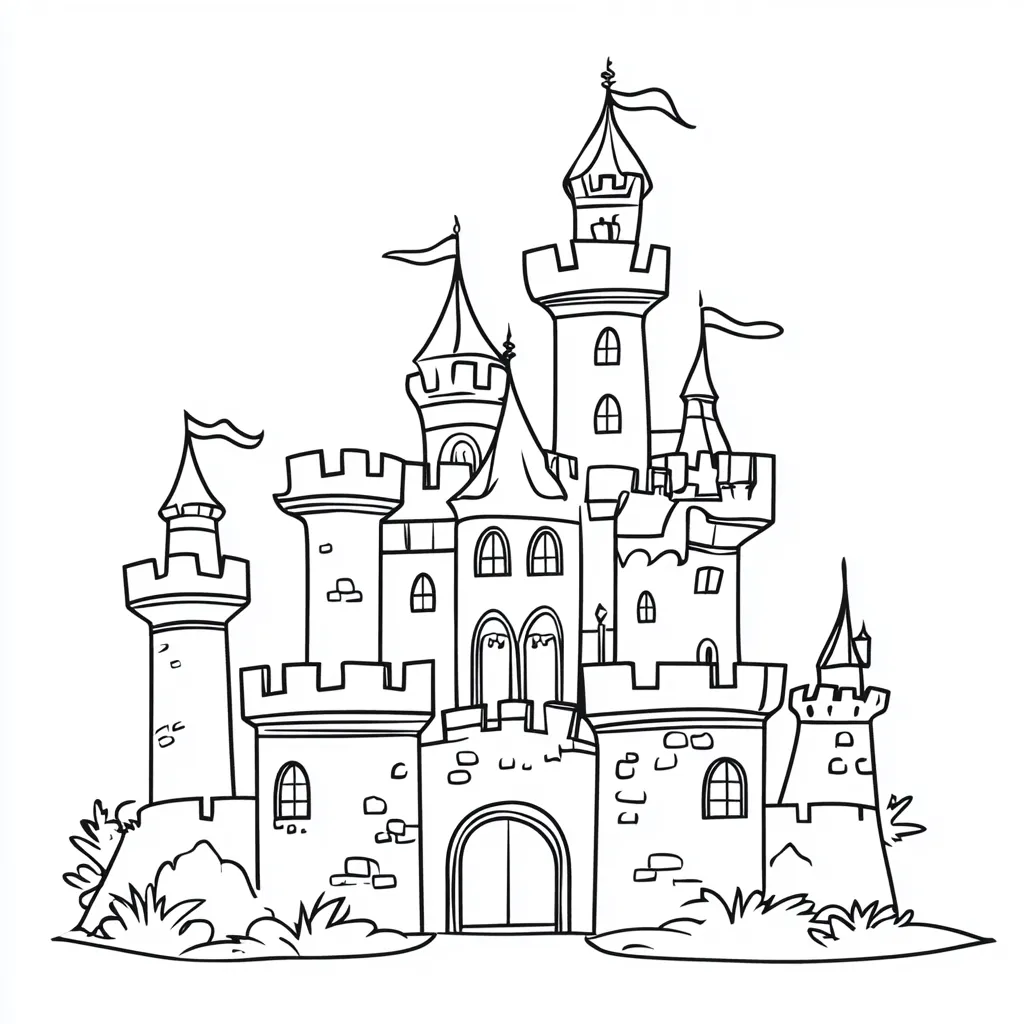 image pour coloriage Chateau enfant