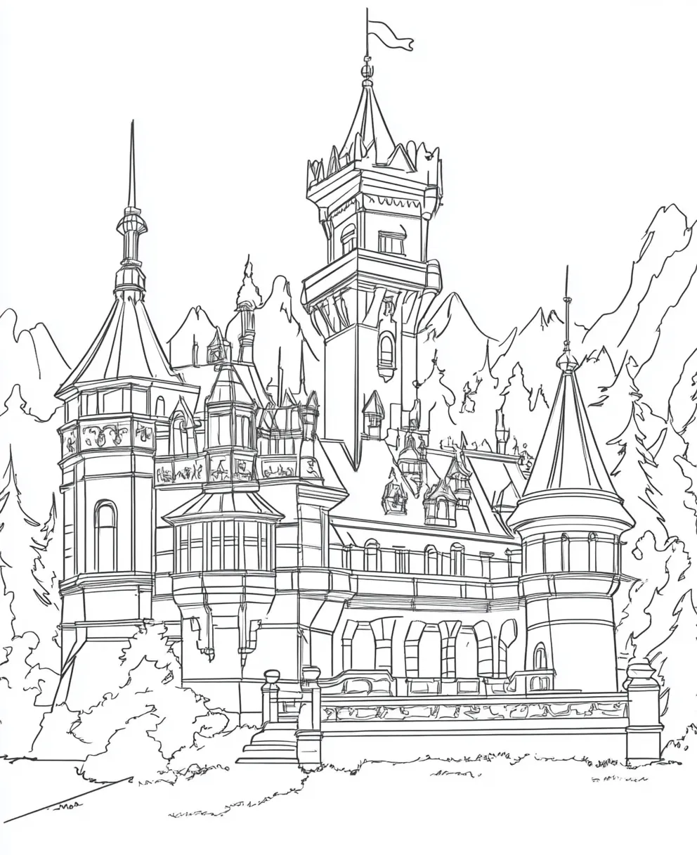 coloriage Chateau à imprimer gratuitement pdf 1