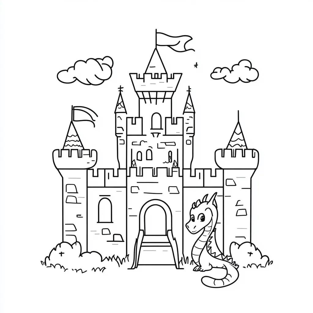 coloriage Chateau a telecharger