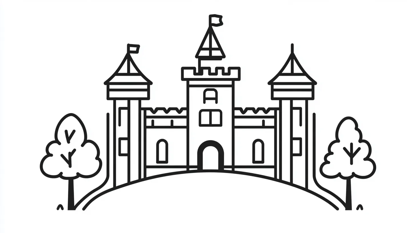 coloriage Chateau à imprimer pour enfant de 8 ans