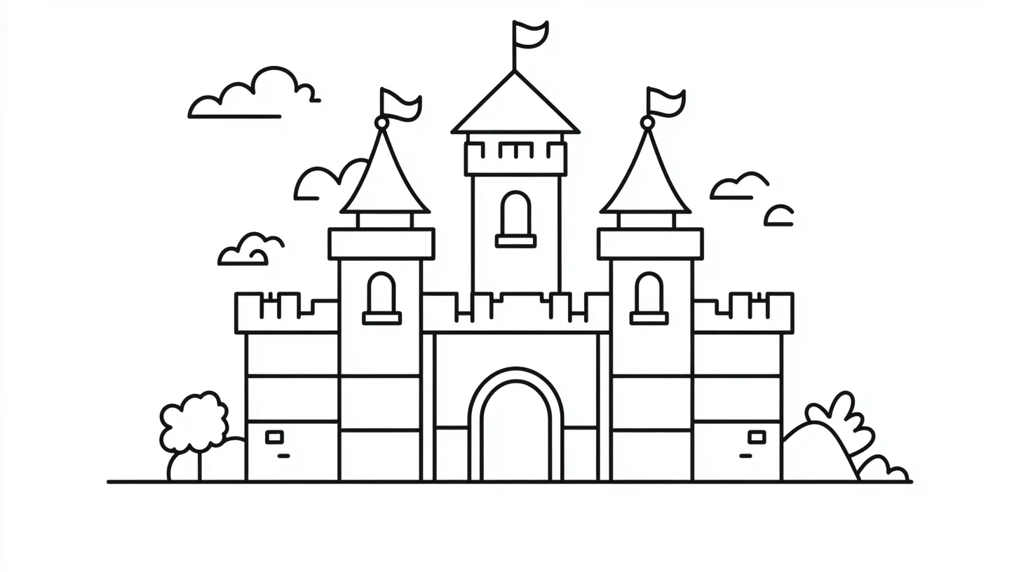 coloriage Chateau pour bebe a imprimer