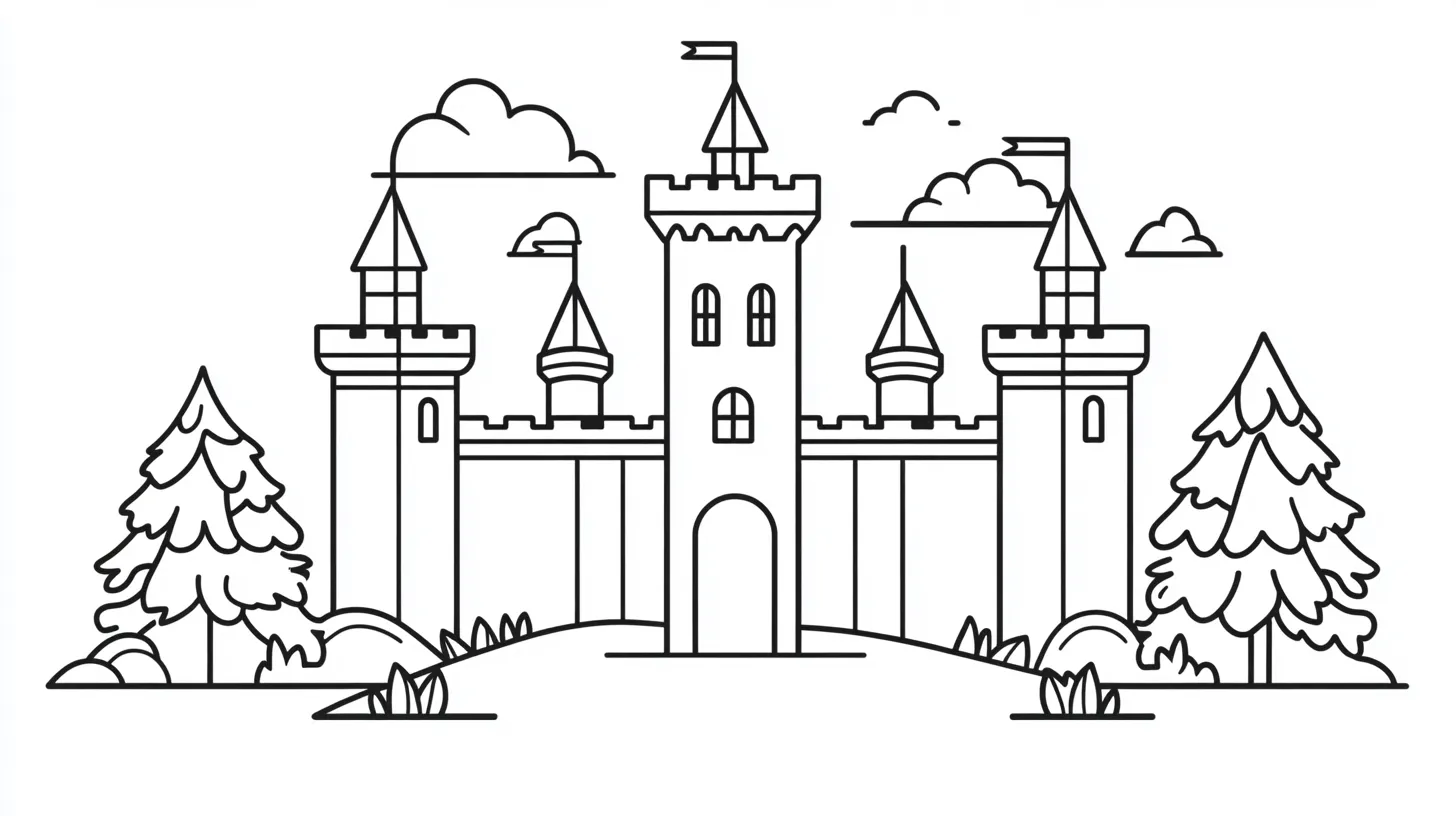 coloriage Chateau gratuit à imprimer