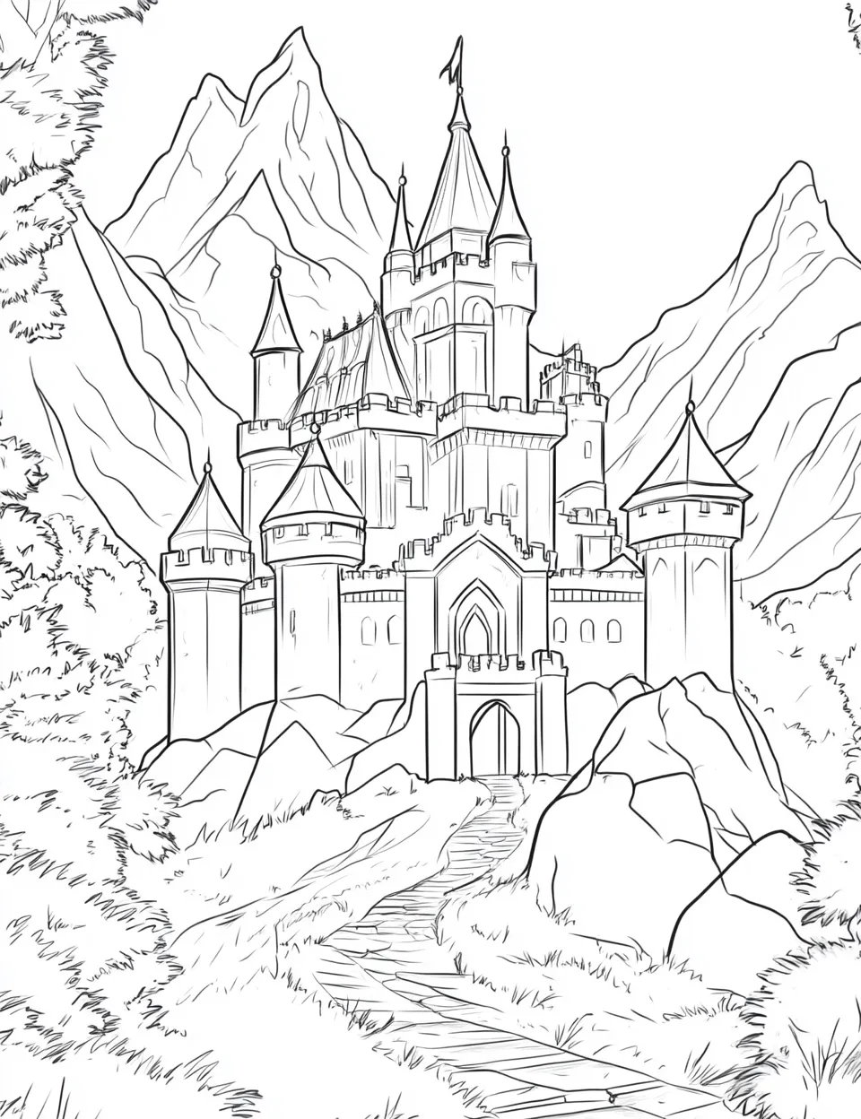 coloriage Chateau pour primaire