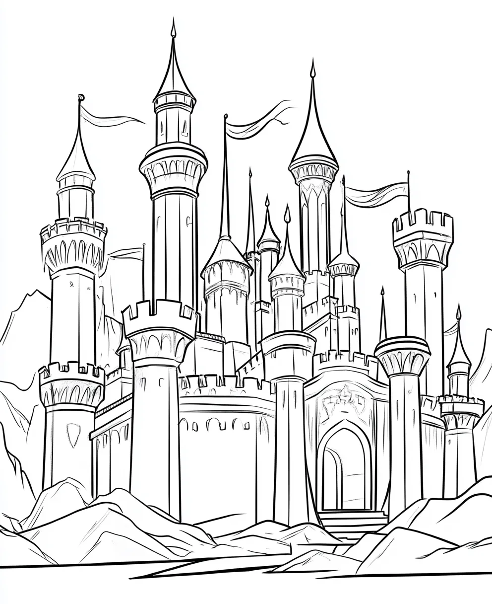 télécharger coloriage Chateau gratuit 1